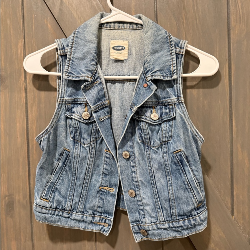 Old Navy Light Blue Denim Vest